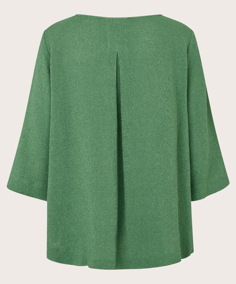 Bouclé-Bluse mit 3/4-Ärmeln, D. Grass Green