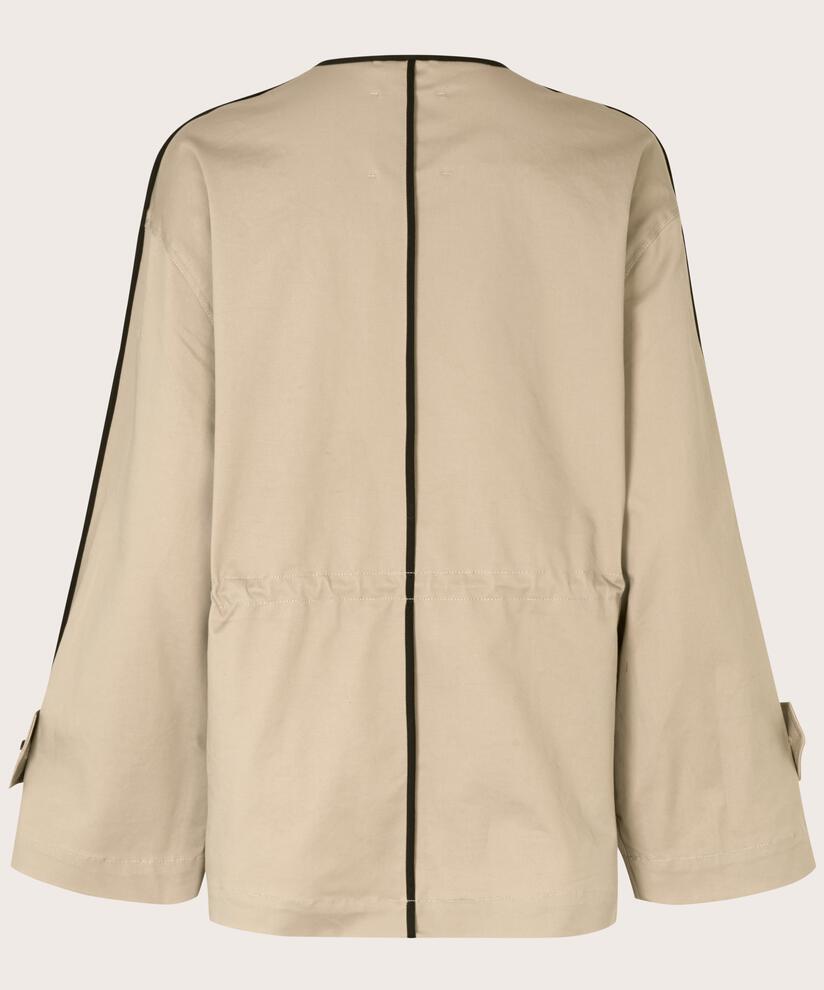 Jacke in Baumwollqualität mit Kontrastpaspelierung, Plaza Taupe