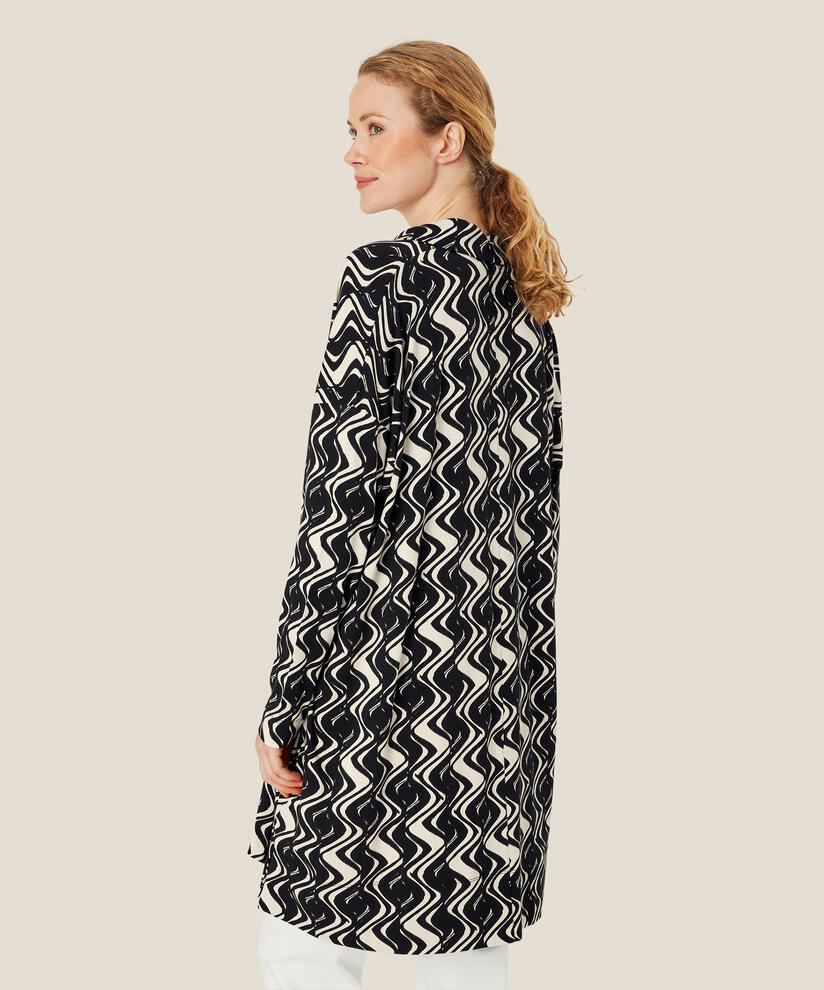 Jersey-Tunika mit Knöpfen und Seitenschlitz, Black