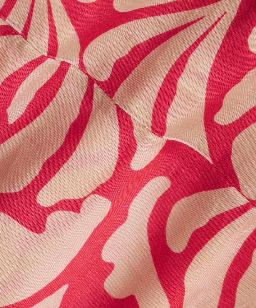 Viskosekleid mit V-Ausschnitt und Knopfleiste, Hibiscus