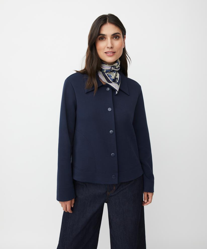 Kurzjacke in schwerer Jersey-Qualität, Navy Blazer