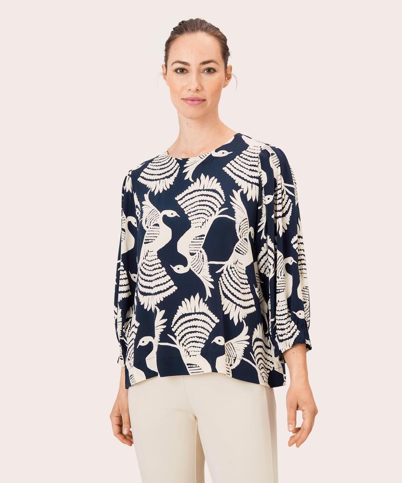 BRISA BLUSE, Navy Blazer