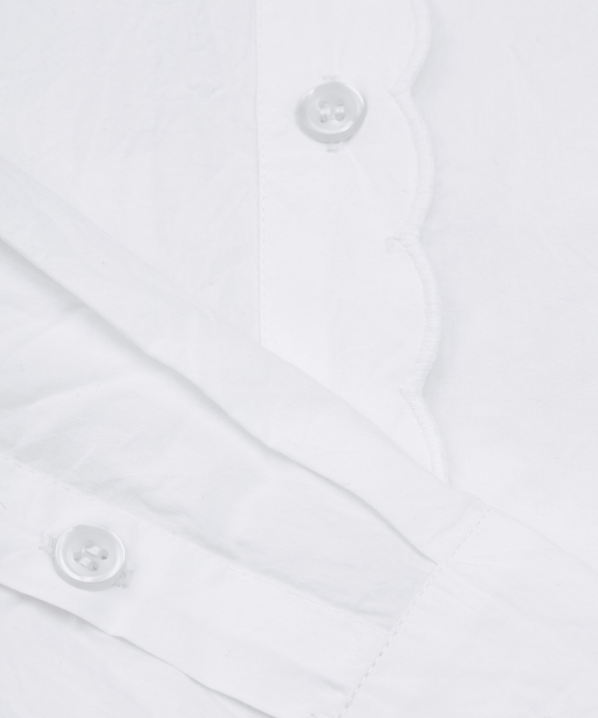 Baumwollhemdbluse mit Schößchen unten, White