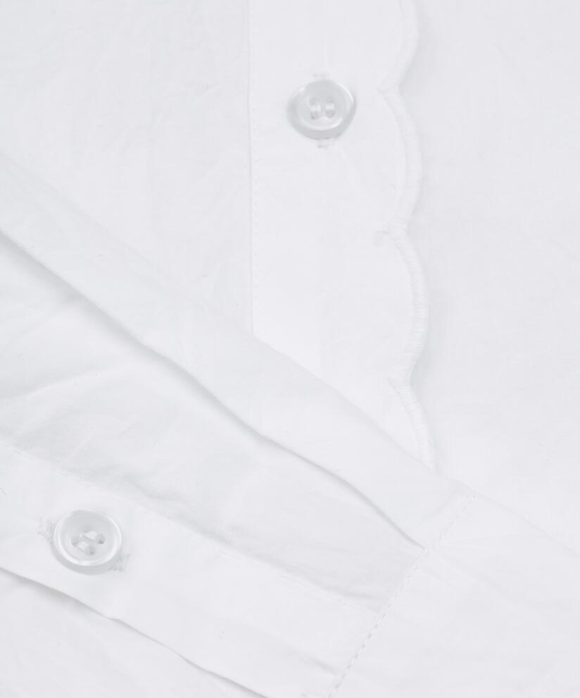 Baumwollhemdbluse mit Schößchen unten, White