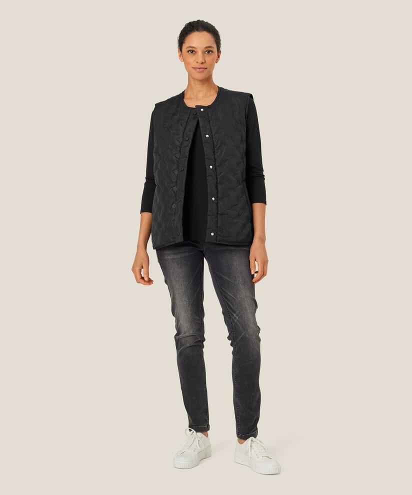 Steppweste mit Druckknopfverschluss, Black