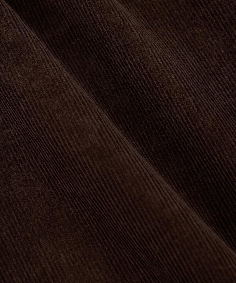 Hemdkleid aus Samt mit Eingrifftaschen, Coffee Bean