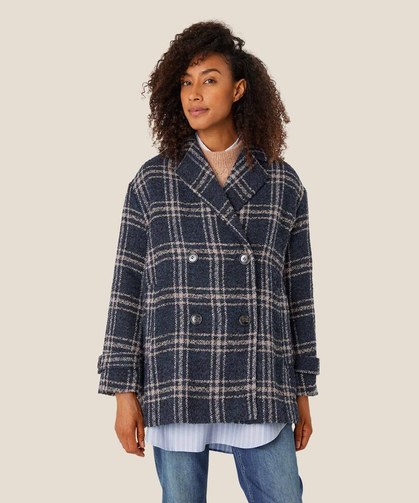 Kurzmantel aus Wollmischung mit zweireihigen Knöpfen, Moonlit Ocean