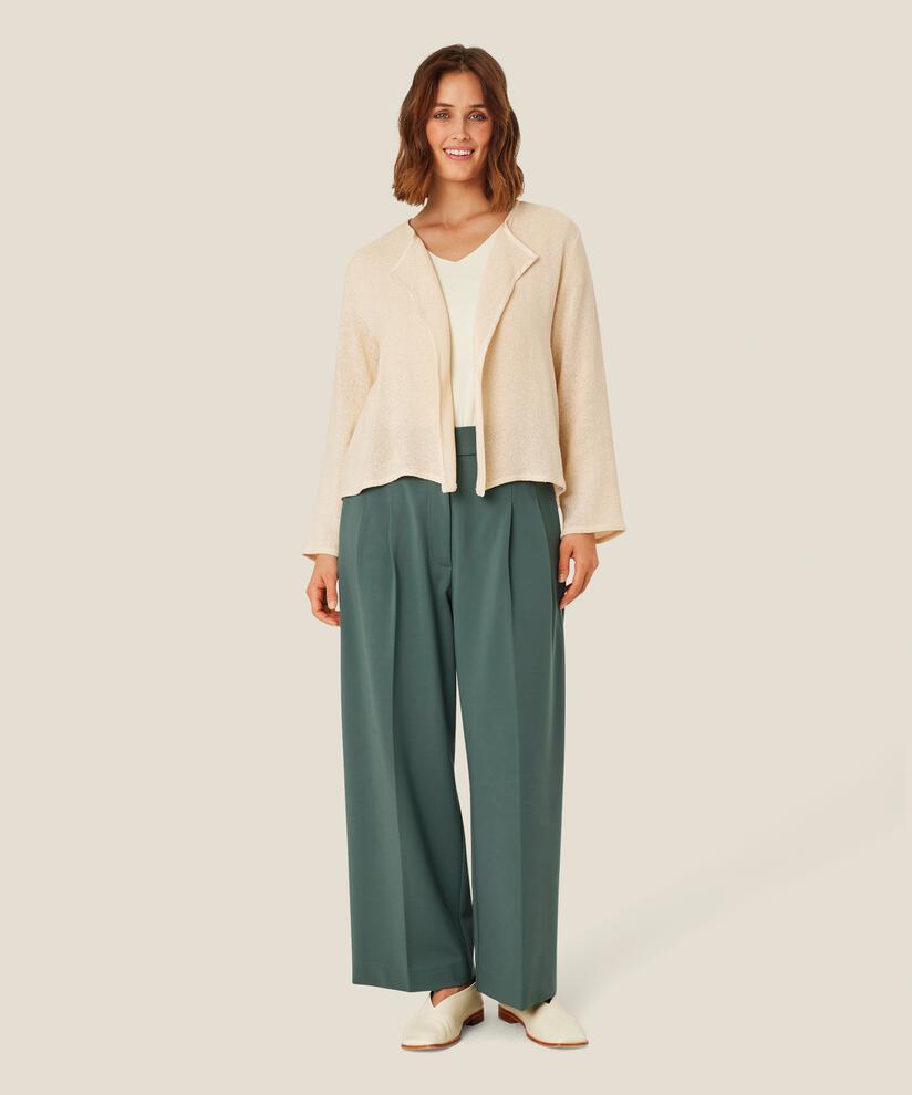 Hose aus Jersey mit weitem Bein und Eingrifftaschen, Balsam Green