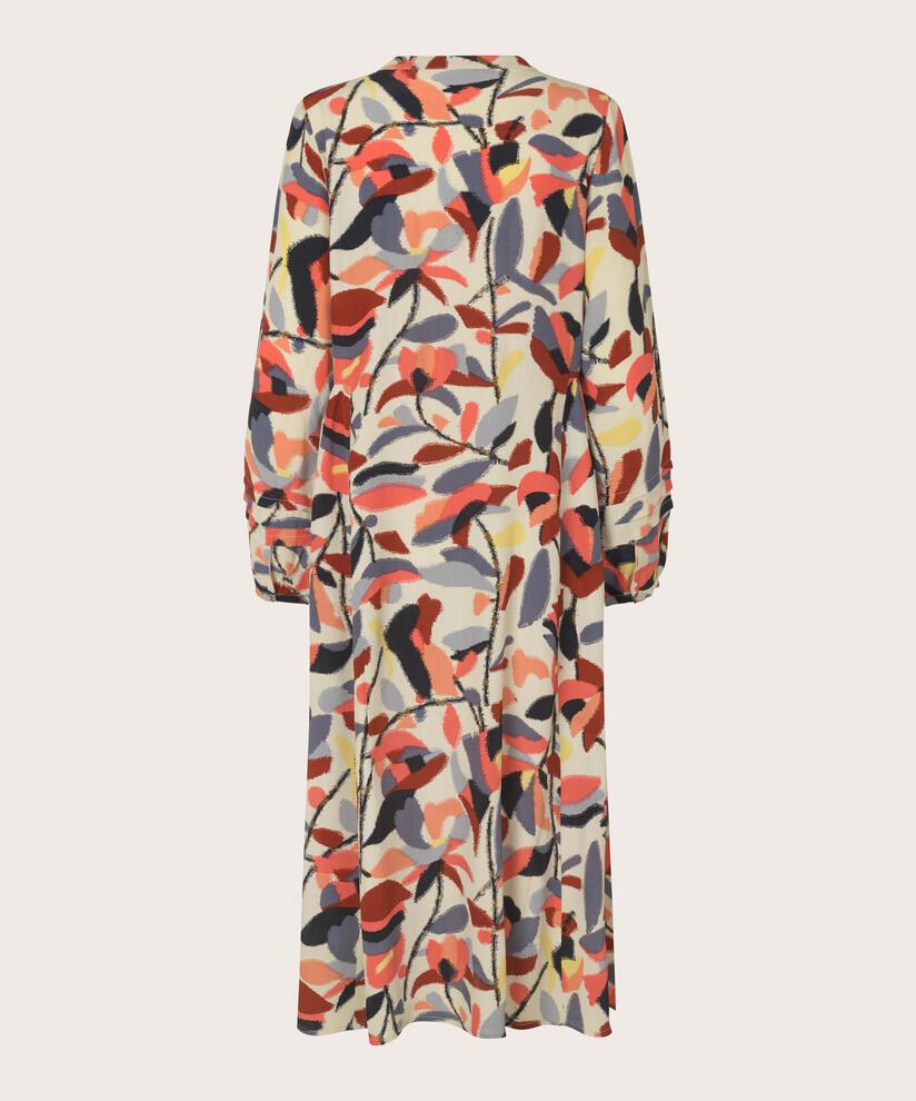 Viskosekleid mit Seitenfalten, Calypso Coral