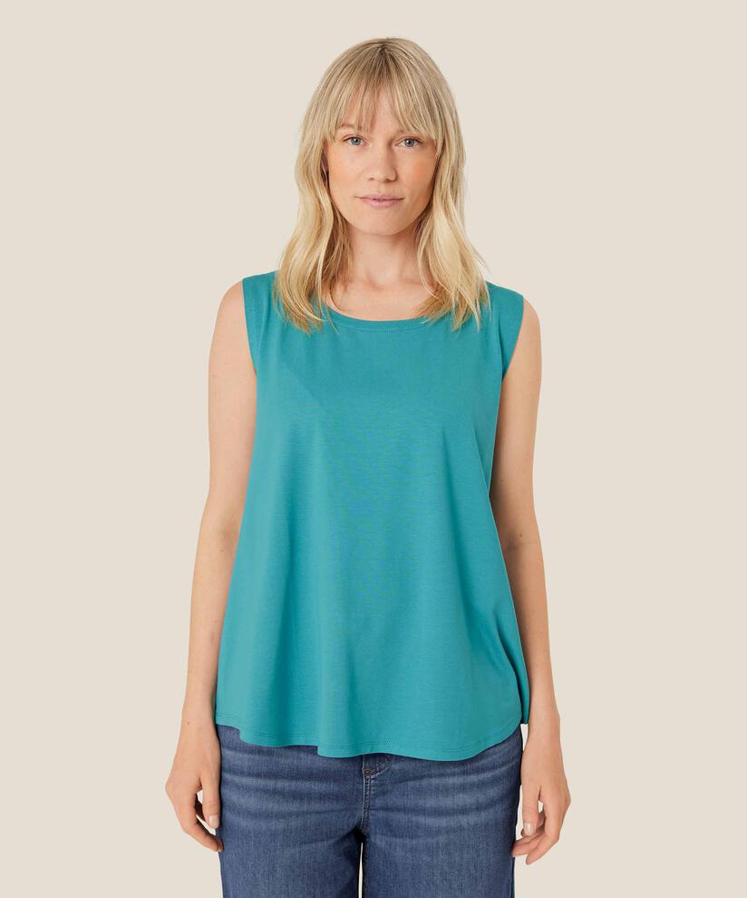 Ärmelloses Jersey-top, Teal