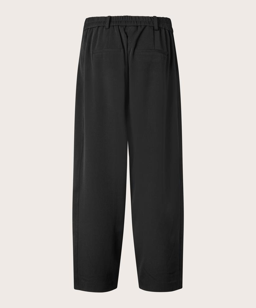 Gewebte Hose Mit Stretch Und Knopfdetail Am Bein, Black
