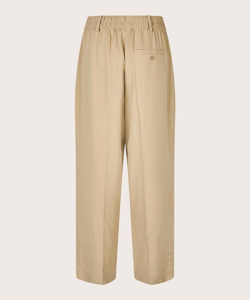 Hose aus Lyocell-Mix mit Gummizug hinten, Safari