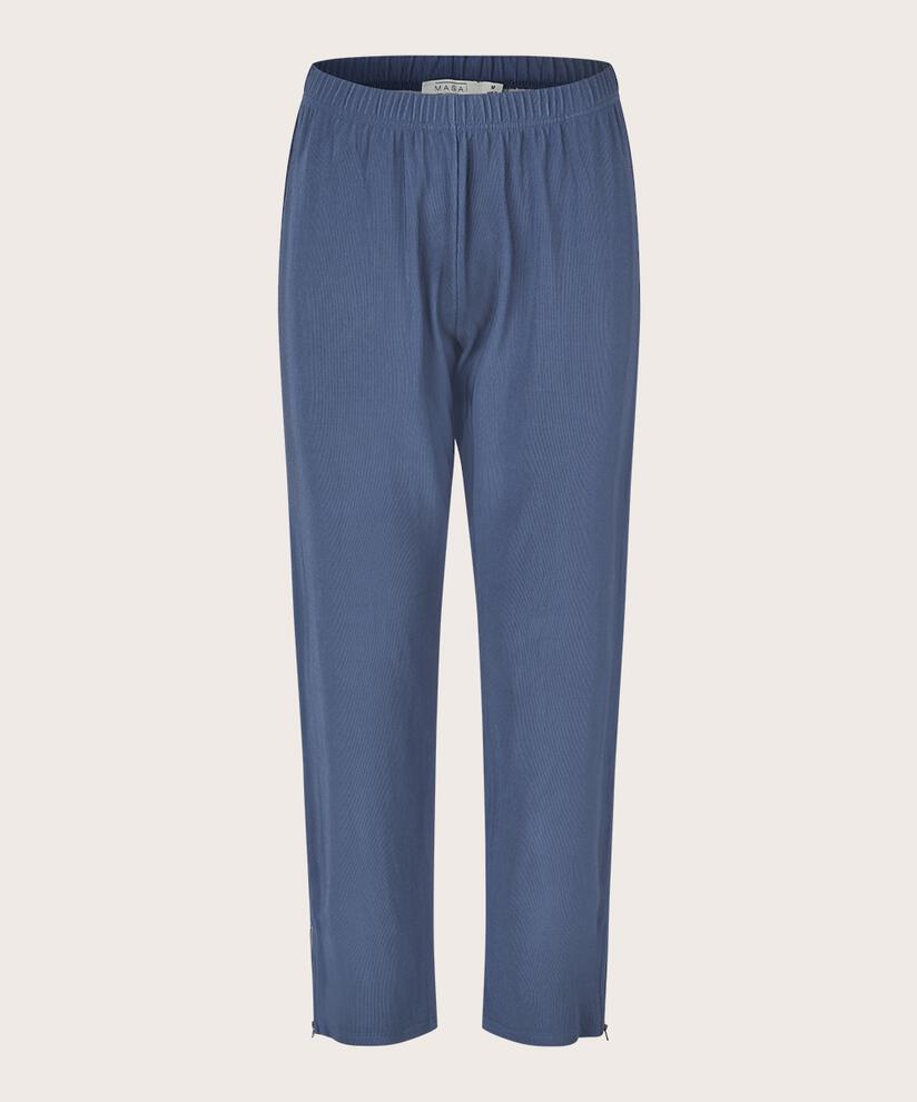 Stretchhose mit gerippter Oberfläche und Reißverschlussdetail, Sargasso Sea