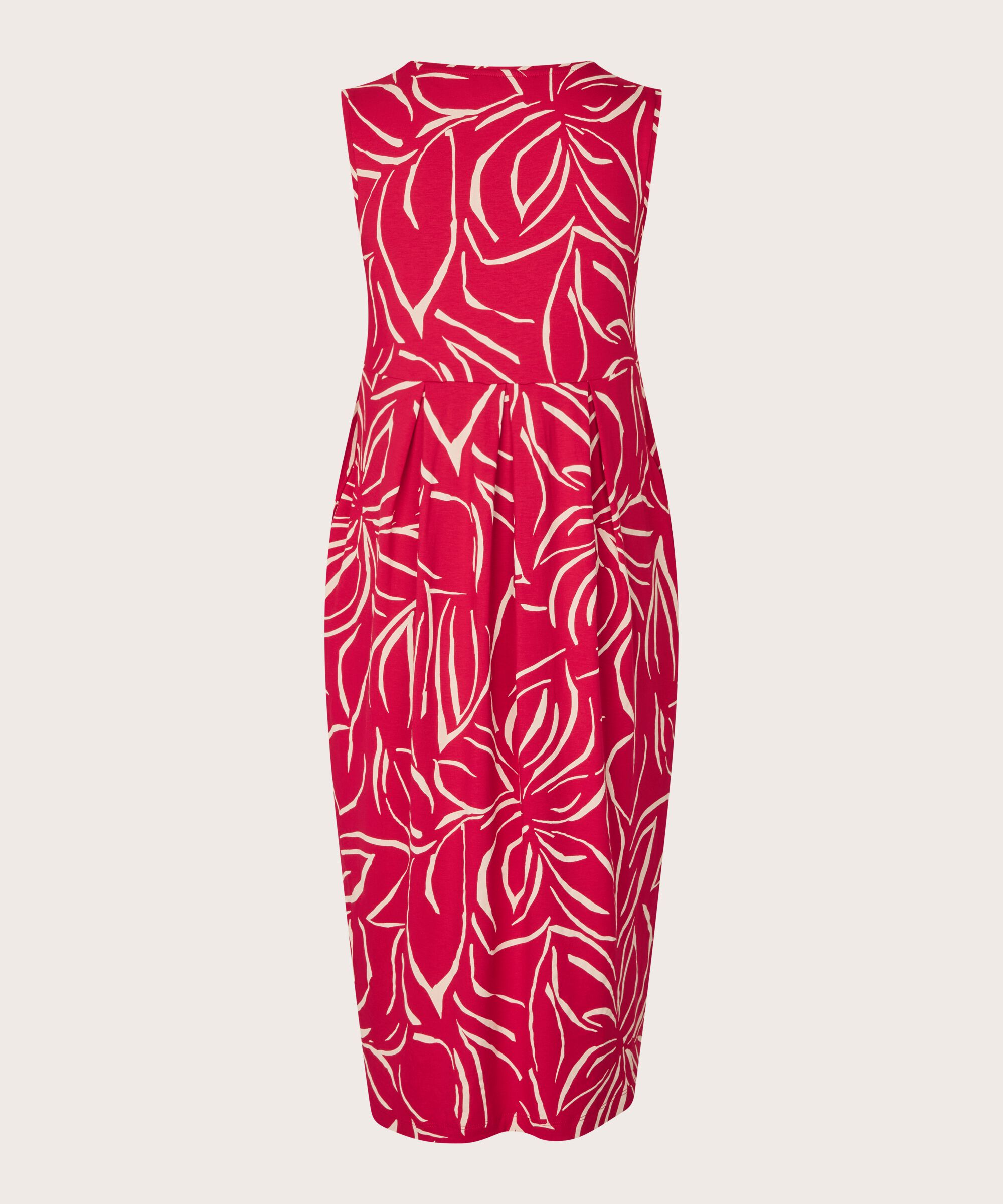 ärmelloses Tulpenkleid mit Eingrifftaschen, Persian Red