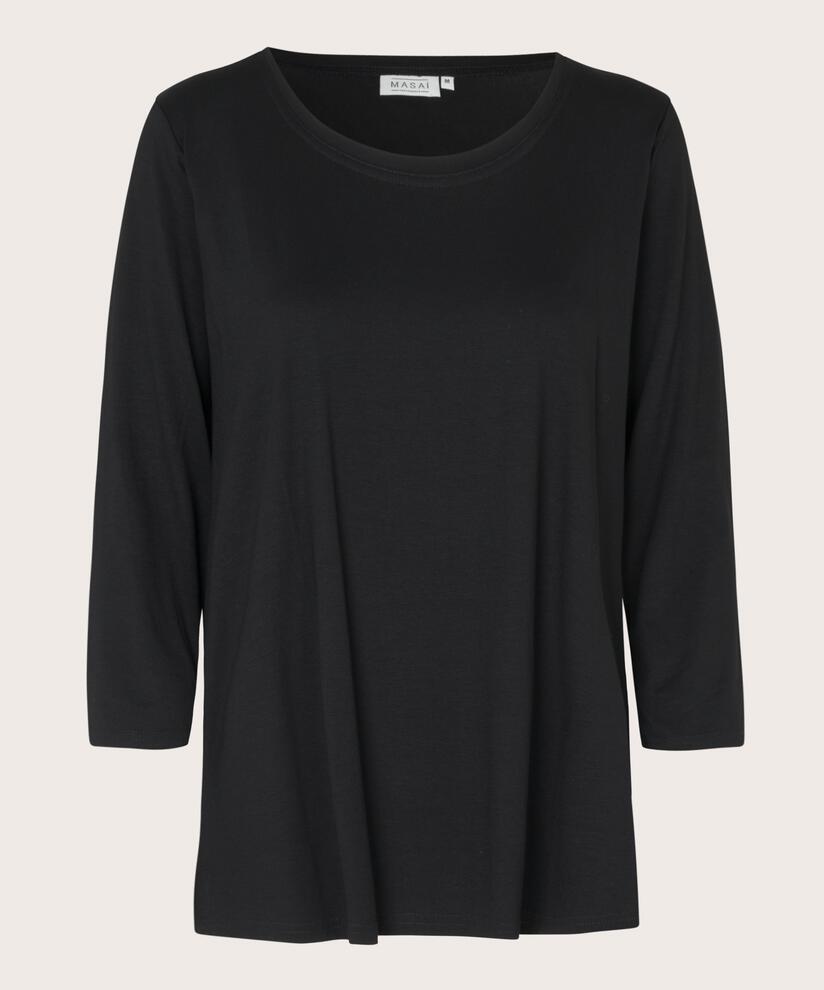 Shirt Mit Rundem Hals, Black