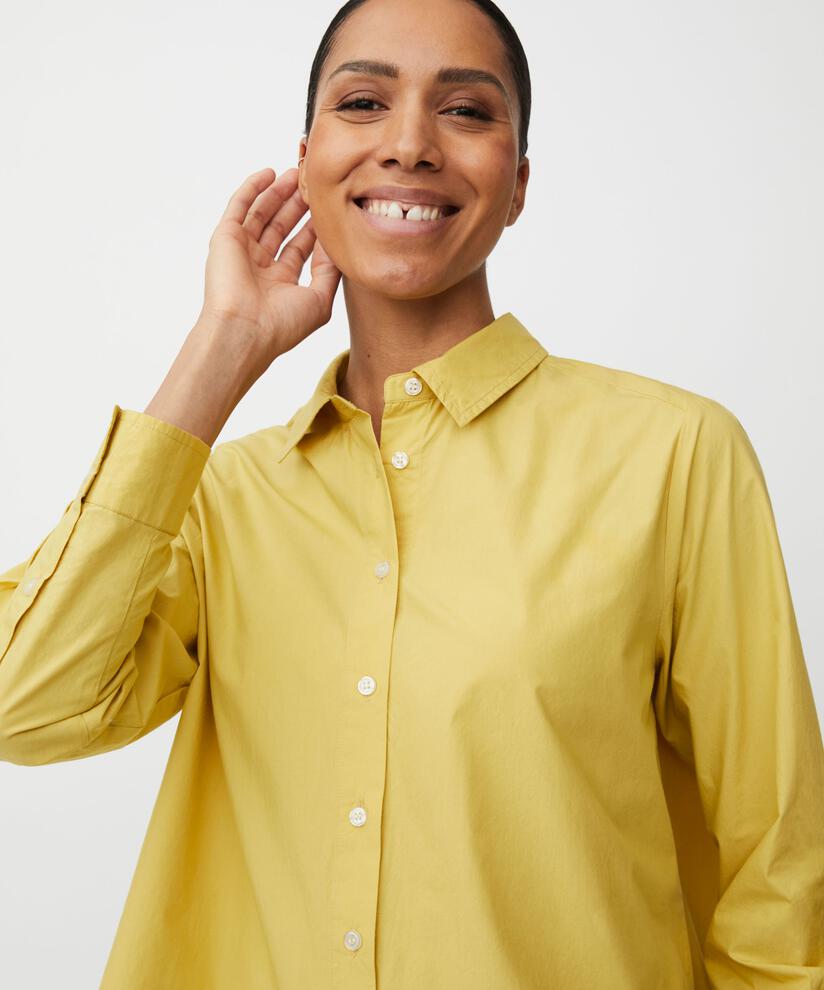 Button-down-hemdbluse Aus Baumwolle, Golden Green