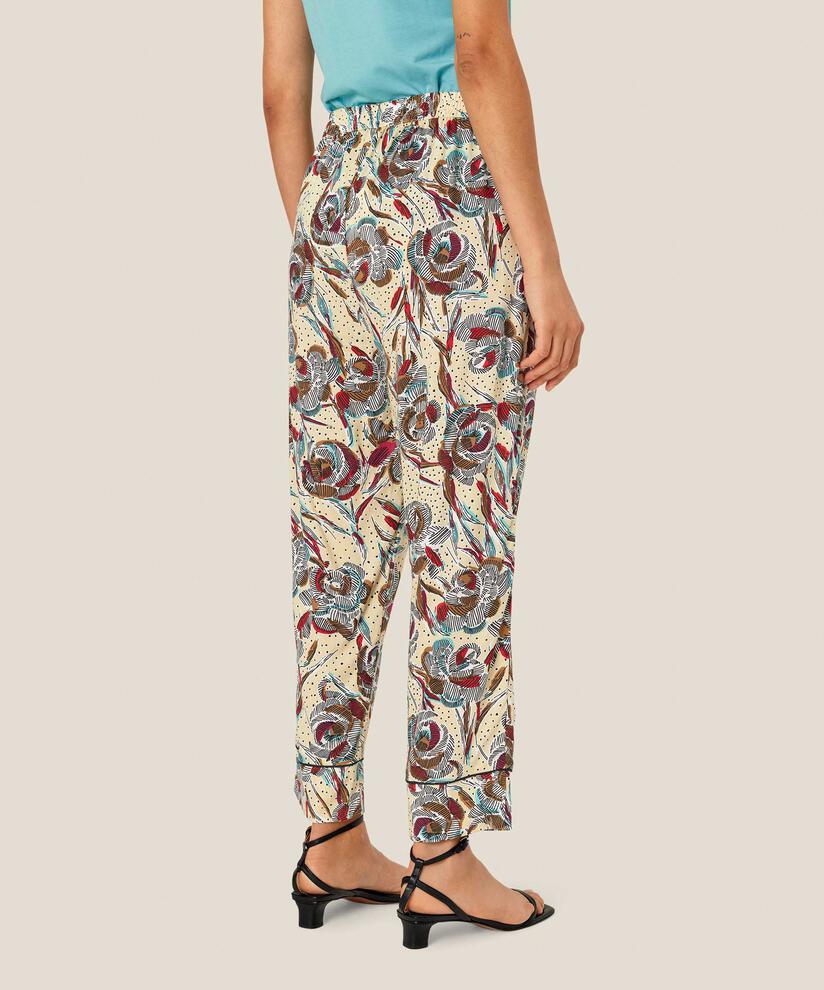 bedruckte Viskosehose mit elastischem Bund und Eingrifftaschen, Soybean