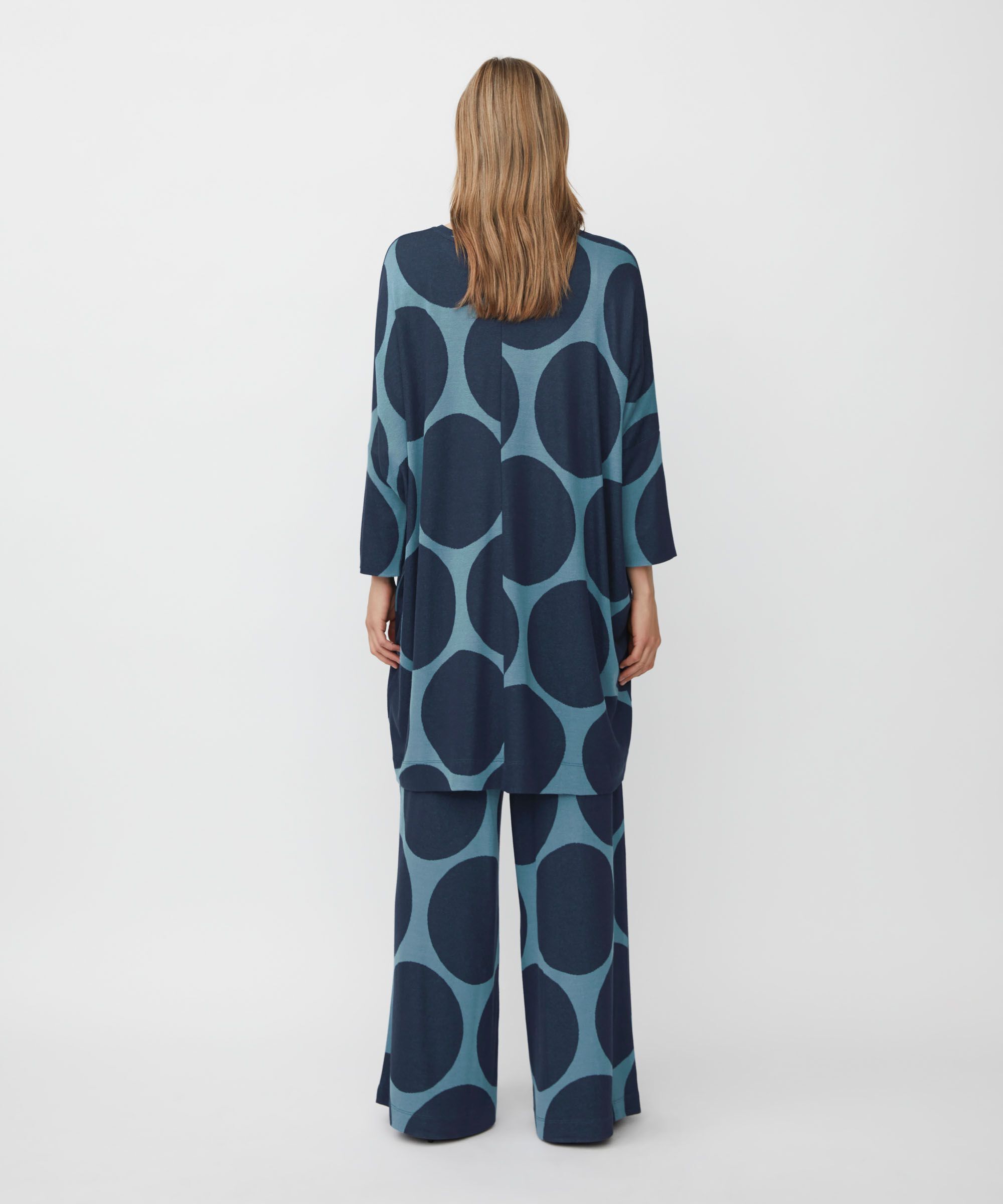 Oversize-tunika Aus Jersey Mit Schmalen Ärmeln, Proven Blue