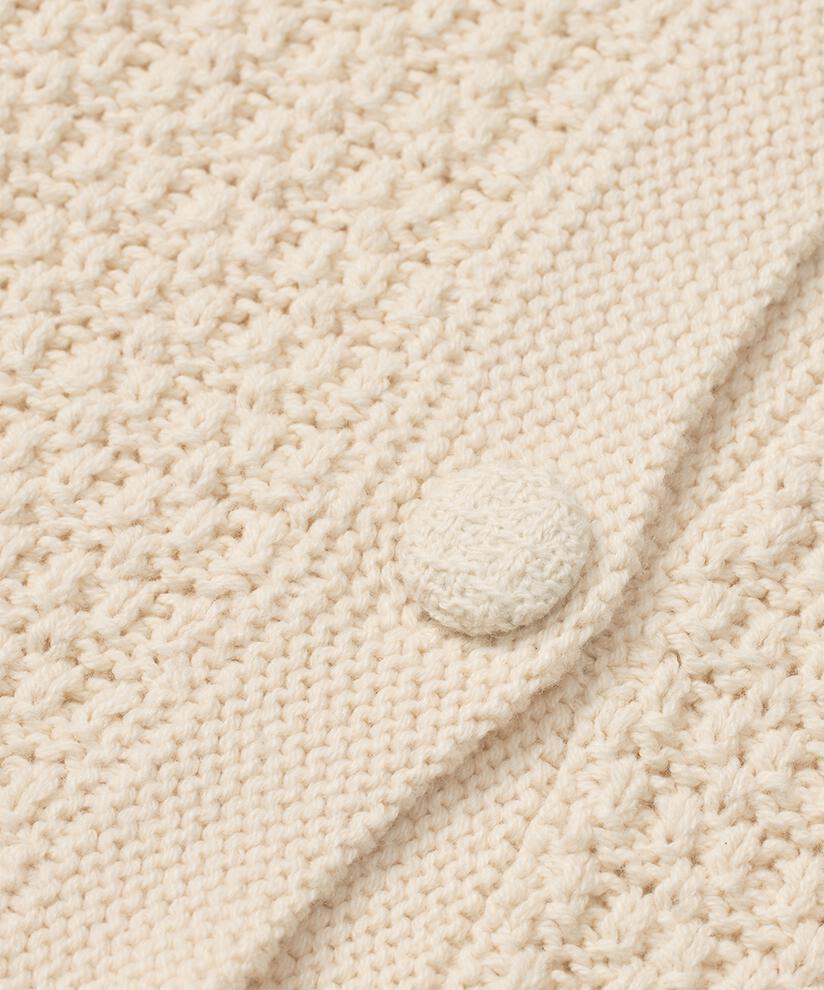Strickjacke mit Strickmuster und bezogenen Knöpfen, Whitecap