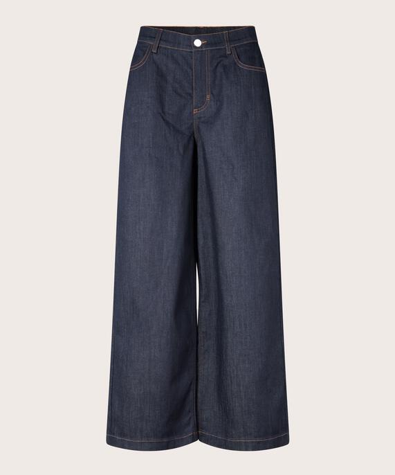 Jeans mit Stretch und Weite an den Beinen, Dark Denim