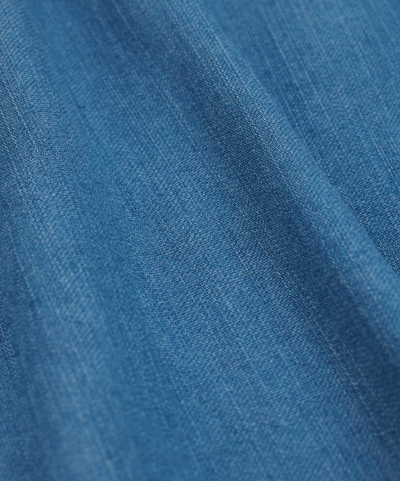 Denim-Bluse mit 3/4-Ärmeln und Ziernähten, Light Denim