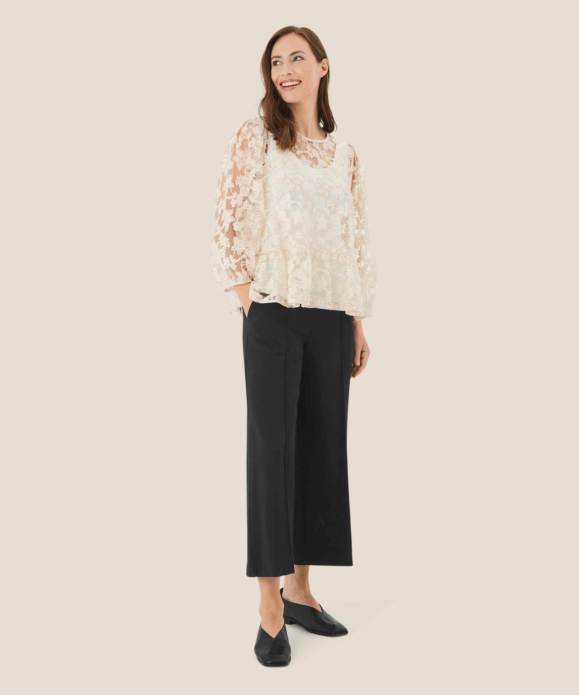 Schwere Jerseyhose Mit Taschen, Black