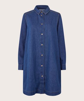 weiches Jeanshemd mit Eingrifftaschen, Dark Denim