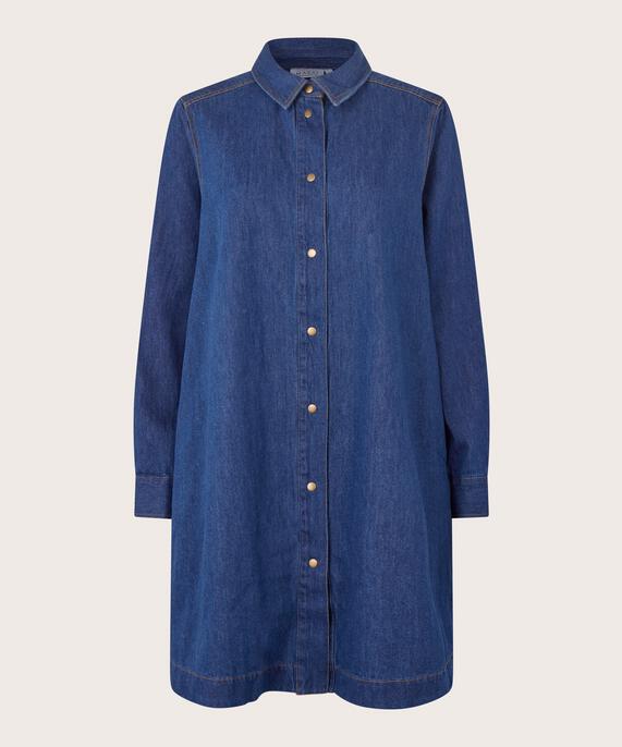 weiches Jeanshemd mit Eingrifftaschen, Dark Denim