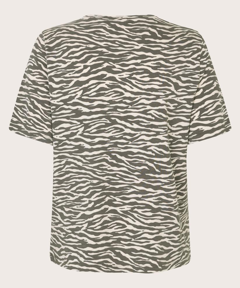 bedrucktes T-Shirt mit Knotendetails, Raven