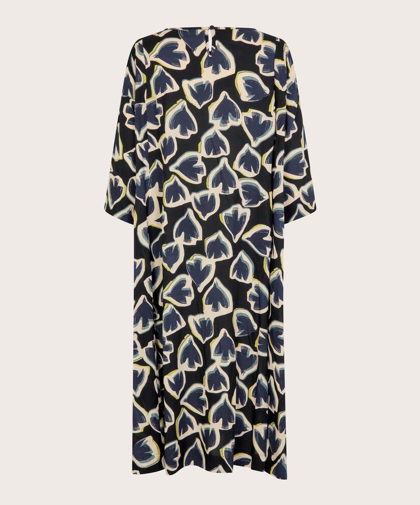 Kleid Aus Viskose Mit Knopf Am Hals, Maritime Blue