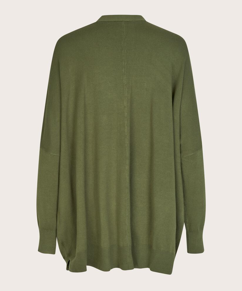 Feinstrick-Cardigan mit eingewebten Punkten, Loden Green