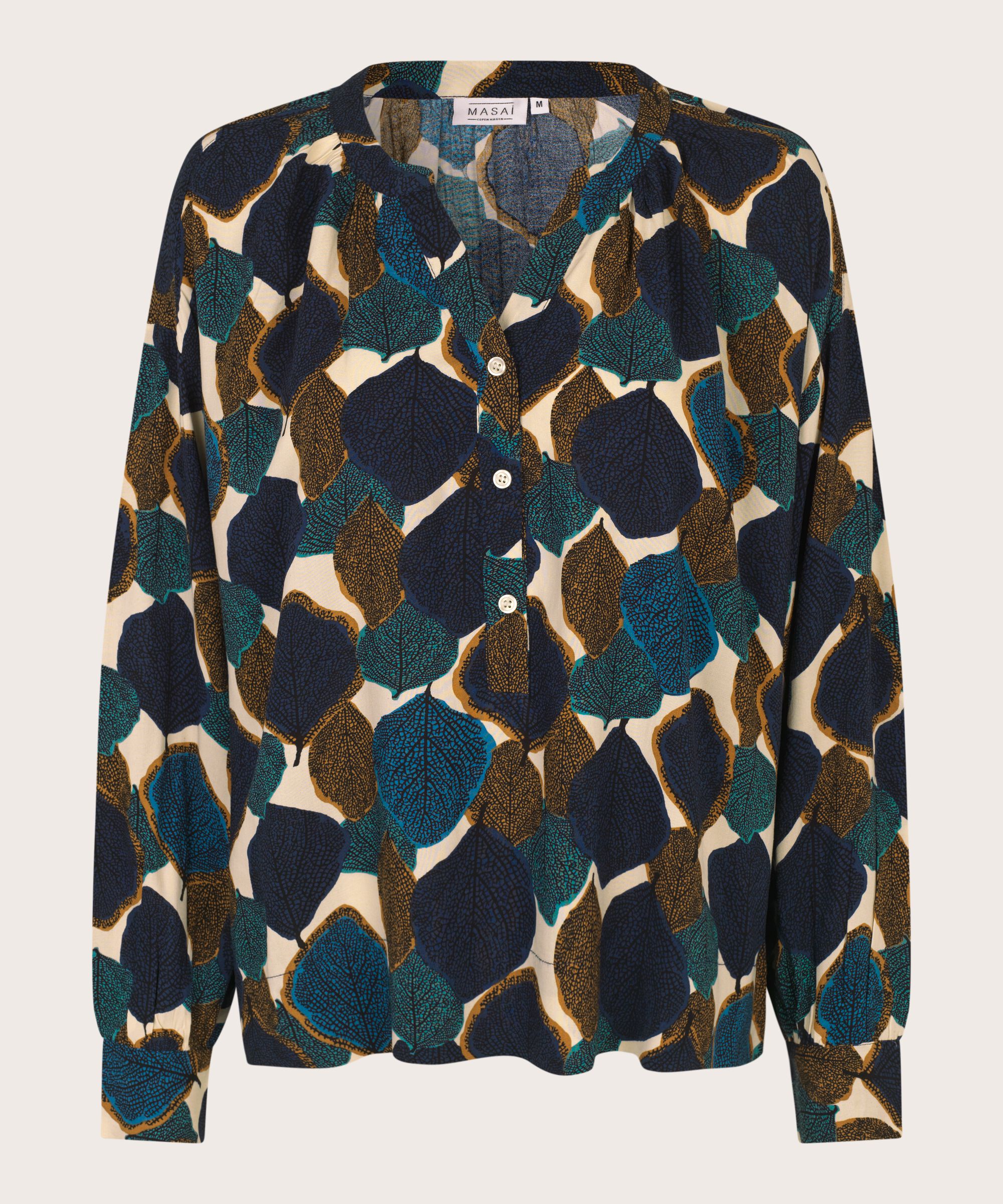 Baumwollbluse mit V-Ausschnitt, Chipmunk