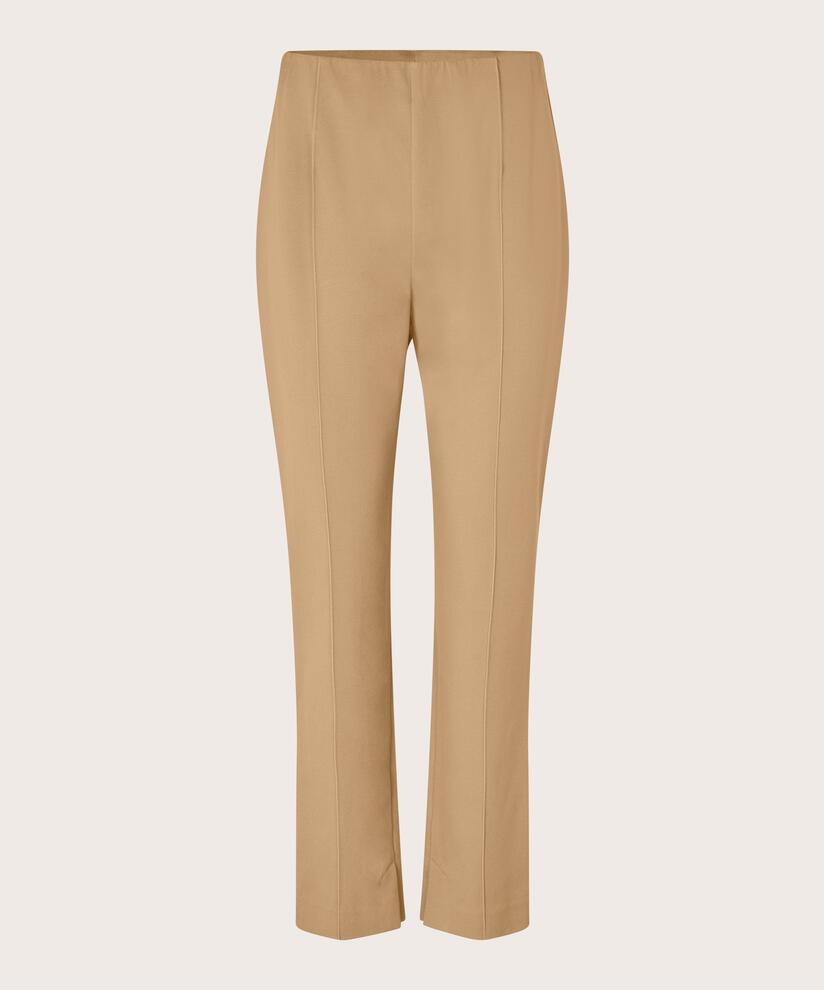schmal geschnittene Hose mit kurzen Schlitzen, Travertine