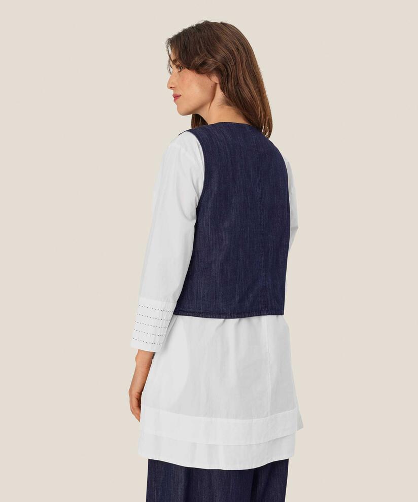 klassische Weste in weicher Denim-Qualität, Dark Denim