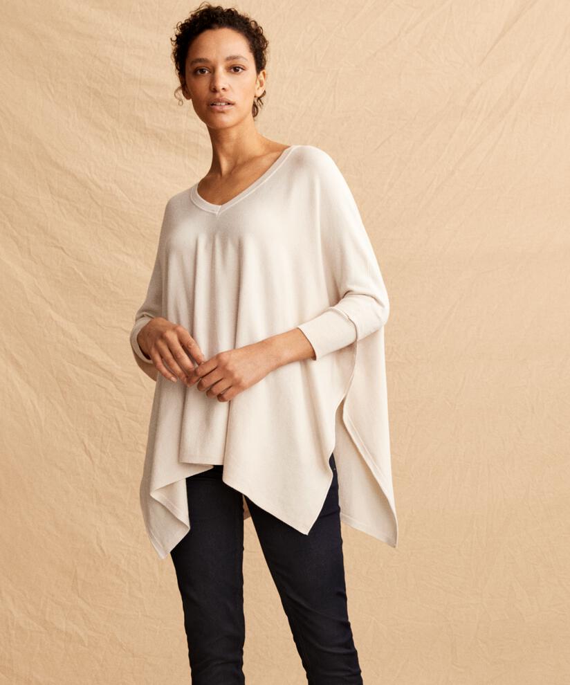 Oversize-Strickpullover mit schmalen Ärmeln, Whitecap