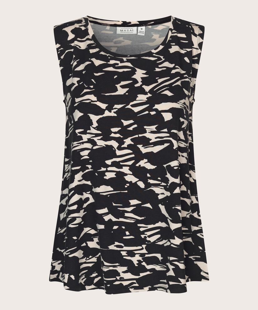 Ärmelloses Jersey-top Mit Rundhalsausschnitt, Black
