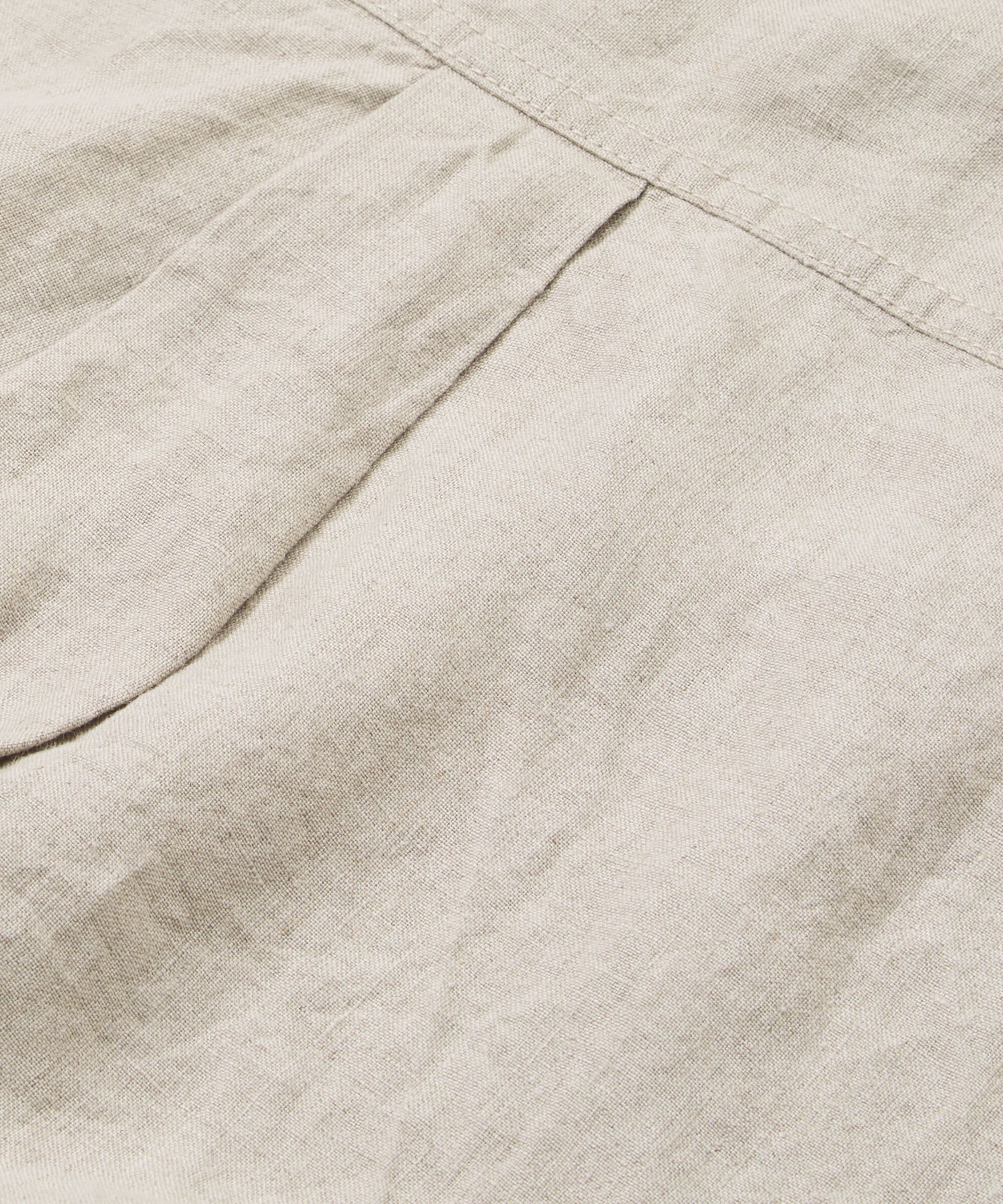 Hemdkleid aus Leinen mit Dreiviertelärmeln, Natural