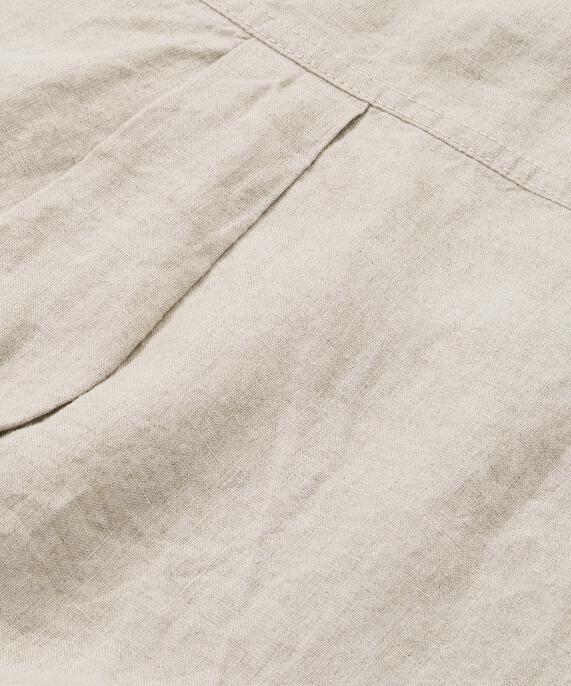 Hemdkleid aus Leinen mit Dreiviertelärmeln, Natural