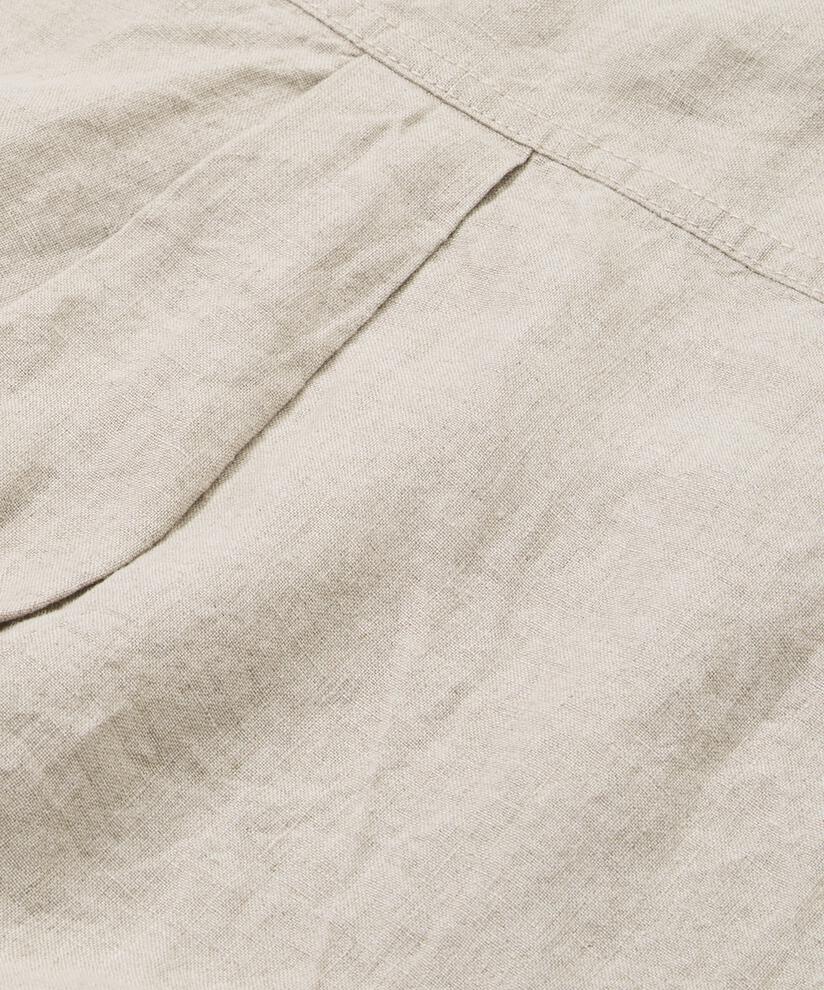 Hemdkleid aus Leinen mit Dreiviertelärmeln, Natural