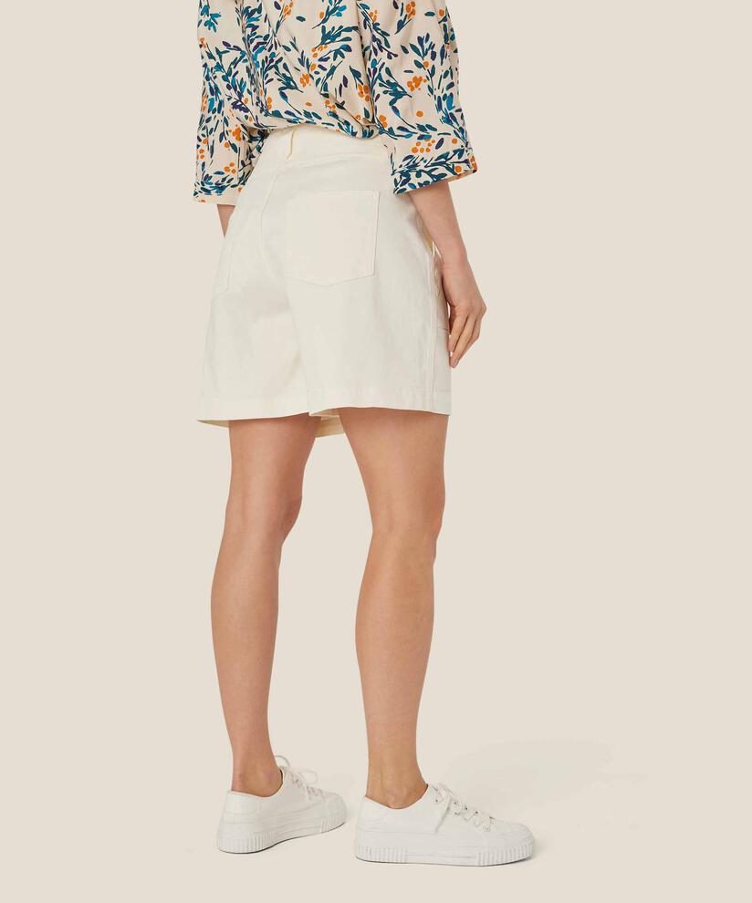 Jeansshorts mit hoher Taille und Knopfdetails, Jet Stream