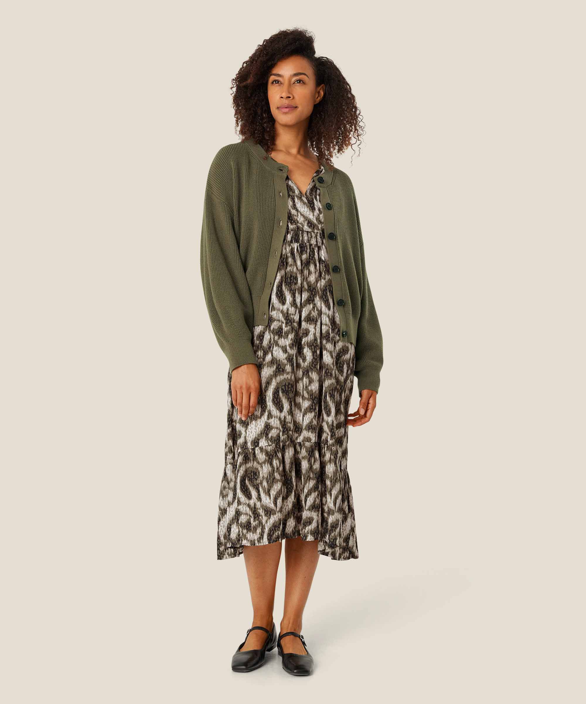 Strickjacke mit gerippten Kanten, Sea Turtle