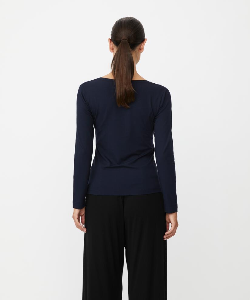 Weiches Jersey-top Mit Langen Ärmeln, Navy