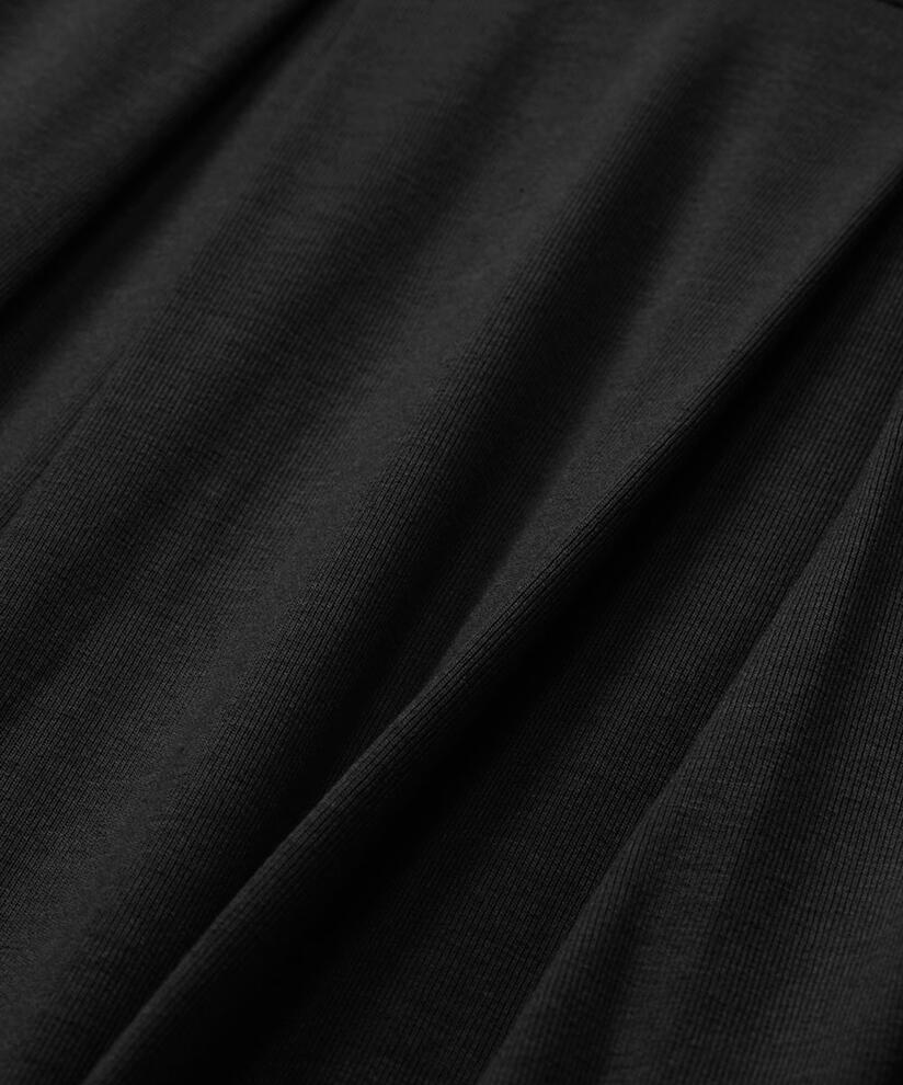 Tulpenkleid mit kurzen Ärmeln und Rundhalsausschnitt, Black
