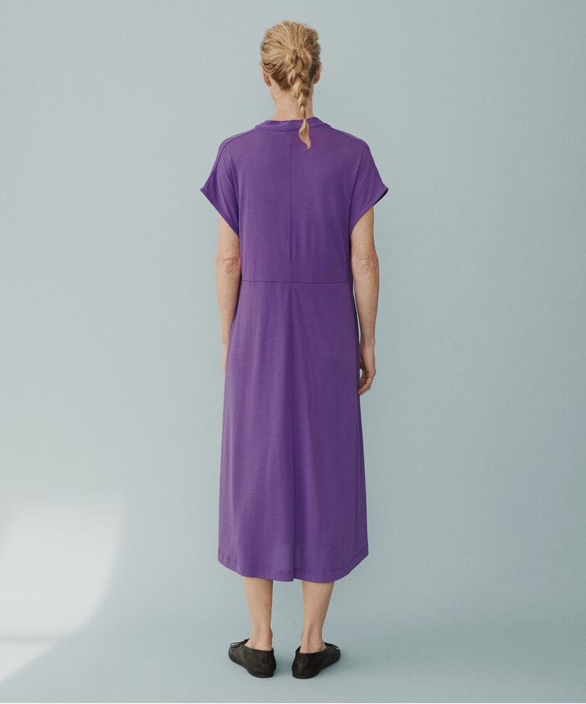 Jerseykleid mit gerafftem Detail vorne, Meadow Violet