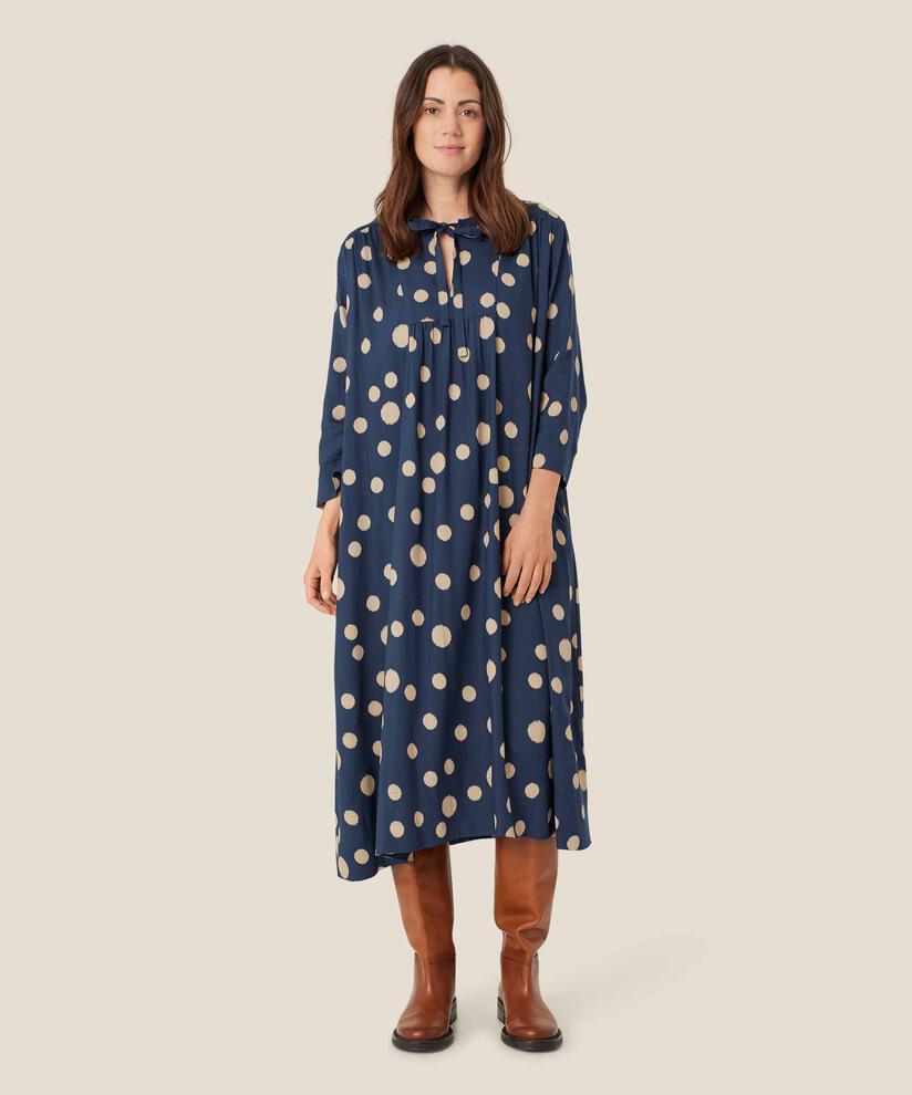 Kleid mit Bindebändern am Hals und Eingrifftaschen, Moonlit Ocean