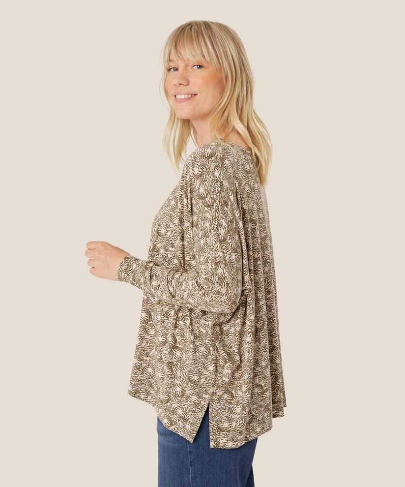 Oversize Jersey-Top mit schmalen Ärmeln, Sea Turtle
