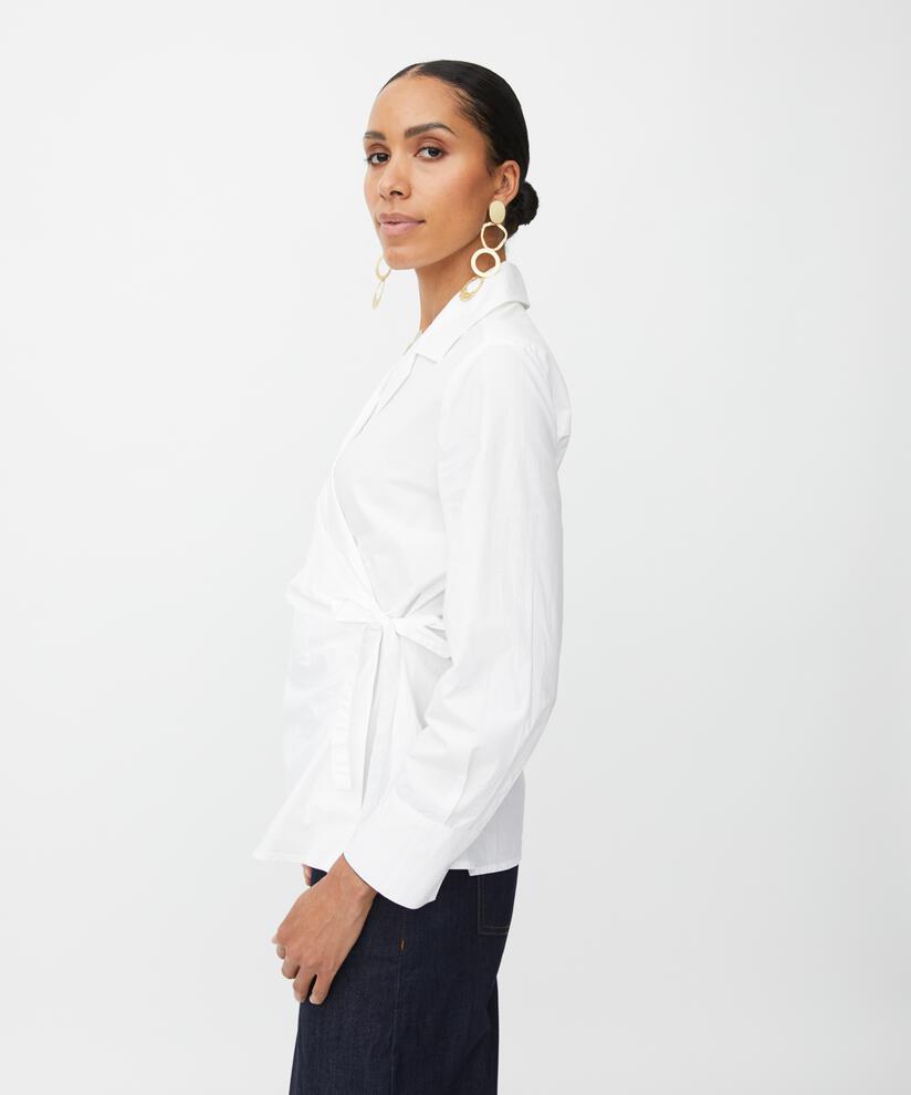Wickelhemd aus Baumwollpopeline, White