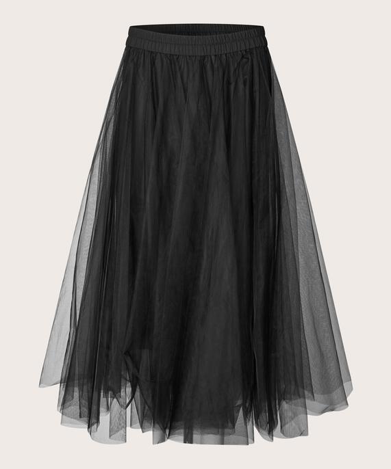 Rock aus weichem Tüll mit elastischem Bund, Black