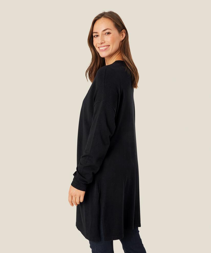 Feinstrick-cardigan Mit Geradem Schnitt, Black