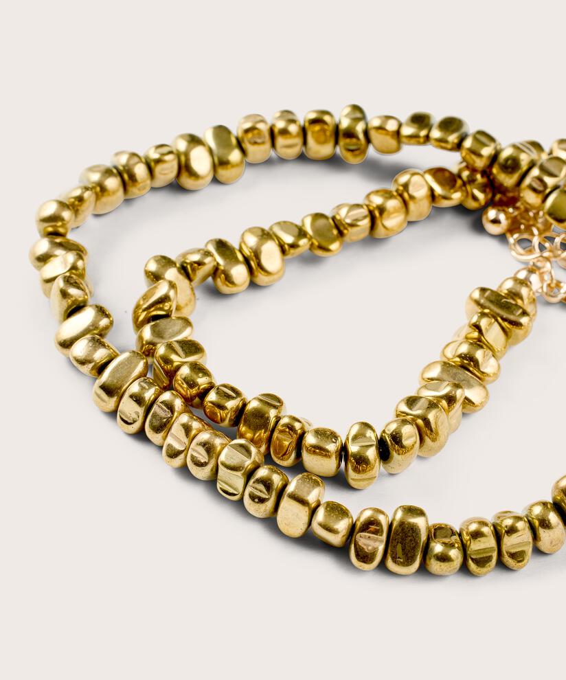 Halskette mit kleinen Perlen, Gold